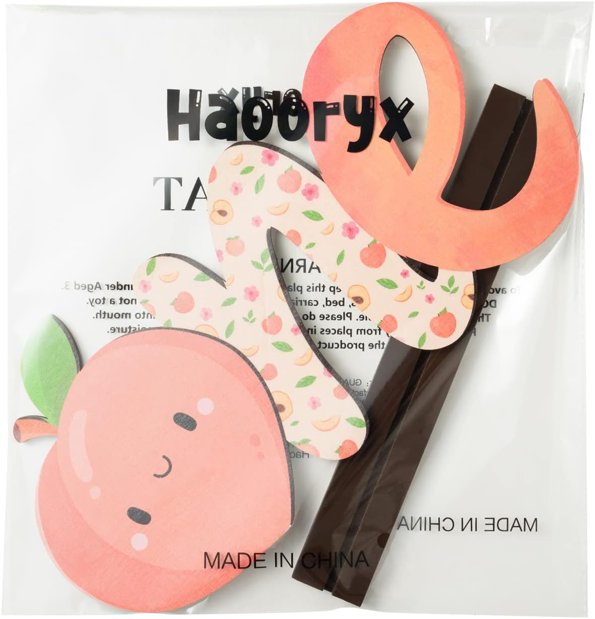 Peach ONE Letter Sign - Table Wooden Centerpiece for Baby Girls First Birthday Party Decoration Sweet Peach Spring Theme Toddler Girl 1st Birthday Baby Shower Decoration Supplies Photo Props