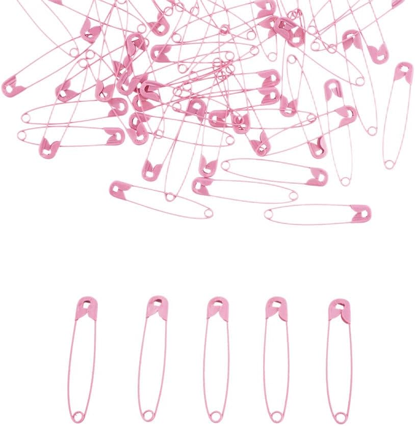 Pink Safety Pins 2.16 Inch Metal Safety Pins for Handcrafts DIY Sewing Art Craft Pin Pack of 100