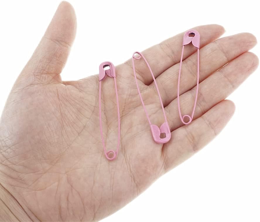 Pink Safety Pins 2.16 Inch Metal Safety Pins for Handcrafts DIY Sewing Art Craft Pin Pack of 100