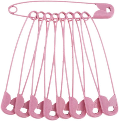 Pink Safety Pins 2.16 Inch Metal Safety Pins for Handcrafts DIY Sewing Art Craft Pin Pack of 100