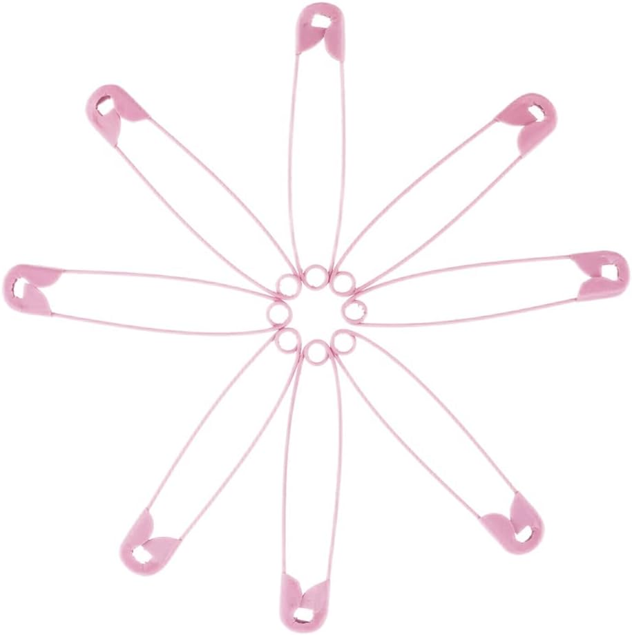 Pink Safety Pins 2.16 Inch Metal Safety Pins for Handcrafts DIY Sewing Art Craft Pin Pack of 100