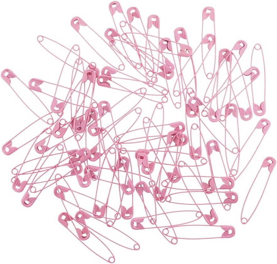 Pink Safety Pins 2.16 Inch Metal Safety Pins for Handcrafts DIY Sewing Art Craft Pin Pack of 100