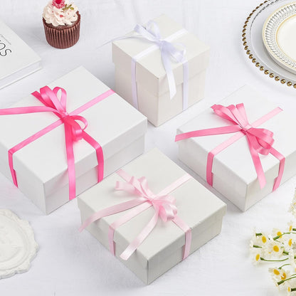 Pink Satin Ribbon, 3/8 Inch x 4 Rolls, Total 40 Yards