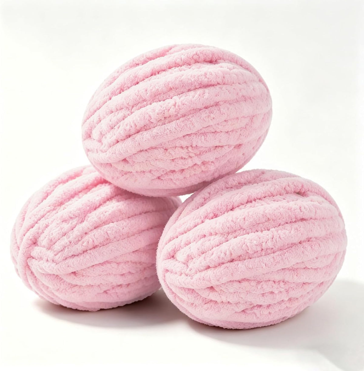 3PCS Chunky Yarn for Hand Knitting, Thick Chunky Chenille Yarn
