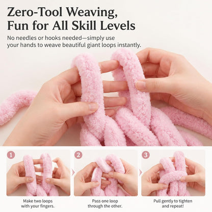 3PCS Chunky Yarn for Hand Knitting, Thick Chunky Chenille Yarn