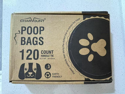 120 Counts Unscented Dog Poop Bags Rolls with Handles