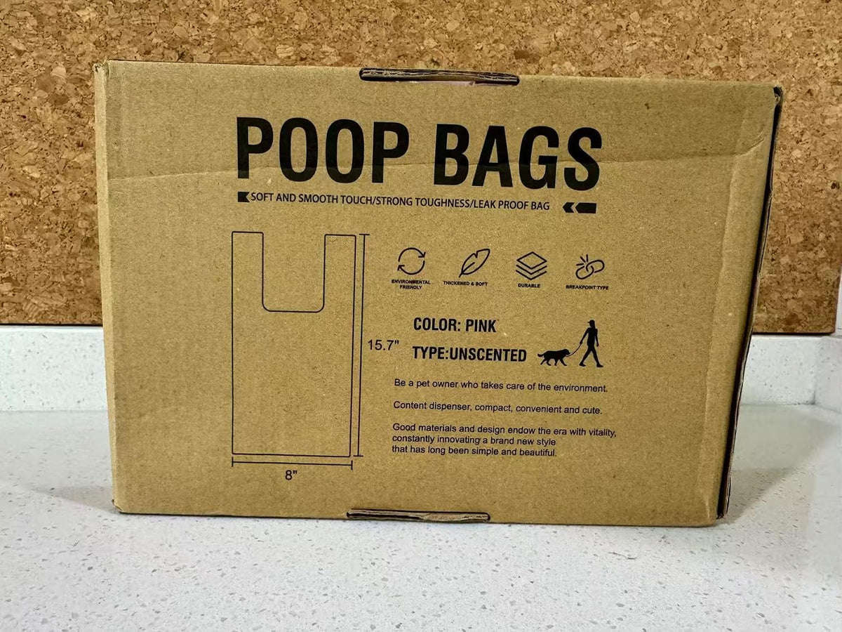 120 Counts Unscented Dog Poop Bags Rolls with Handles