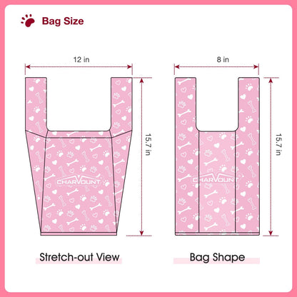 120 Counts Unscented Dog Poop Bags Rolls with Handles