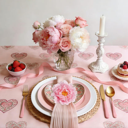 Handmade Pink Flower Napkin Rings Set of 6, Faux Peony Napkin Rings, Flower Napkin Holder for Table Decoration, Wedding, Mother, Thanksgiving Day, Dinner Setting