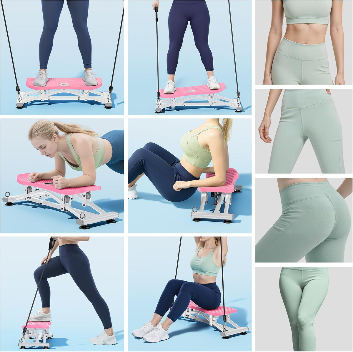 Balance Board with Resistance Bands, Versatile Rocking Stepper, Wobble Board Featuring LCD Monitor, 330 lbs High-Capacity Ski Twister Trainer for Full Body Exercise at Home