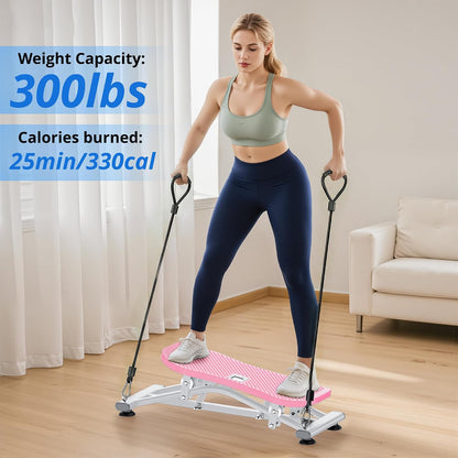 Balance Board with Resistance Bands, Versatile Rocking Stepper, Wobble Board Featuring LCD Monitor, 330 lbs High-Capacity Ski Twister Trainer for Full Body Exercise at Home