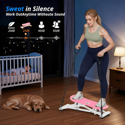 Balance Board with Resistance Bands, Versatile Rocking Stepper, Wobble Board Featuring LCD Monitor, 330 lbs High-Capacity Ski Twister Trainer for Full Body Exercise at Home