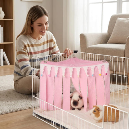 Guinea Pig Hideout, Pink Medium Pet Forest Cage Corner Hideaway, Rabbit Hideout, Rabbits, Chinchillas, Hamsters and Other Small Pets, Guinea Pig Cage Accessories and Guinea Pig Accessories