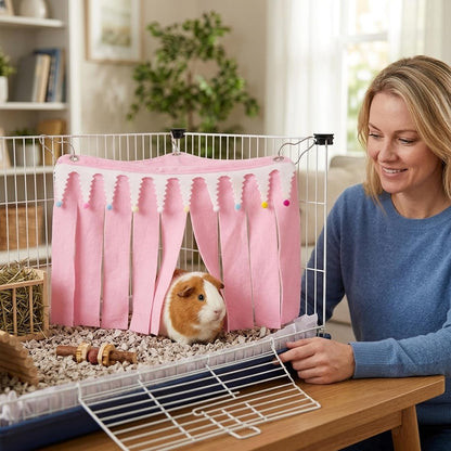 Guinea Pig Hideout, Pink Medium Pet Forest Cage Corner Hideaway, Rabbit Hideout, Rabbits, Chinchillas, Hamsters and Other Small Pets, Guinea Pig Cage Accessories and Guinea Pig Accessories