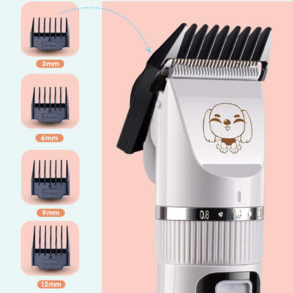 Electric Pet Grooming Clippers, Rechargeable Low Noise Cordless Pet Clippers, Quiet Dog Shave Clippers for Dogs Cats Pets Hair Trimmer Set with 4 Guide Combs and Cleaning Brush Nail Kits