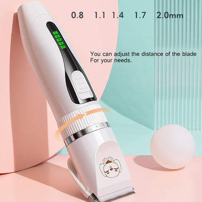 Electric Pet Grooming Clippers, Rechargeable Low Noise Cordless Pet Clippers, Quiet Dog Shave Clippers for Dogs Cats Pets Hair Trimmer Set with 4 Guide Combs and Cleaning Brush Nail Kits