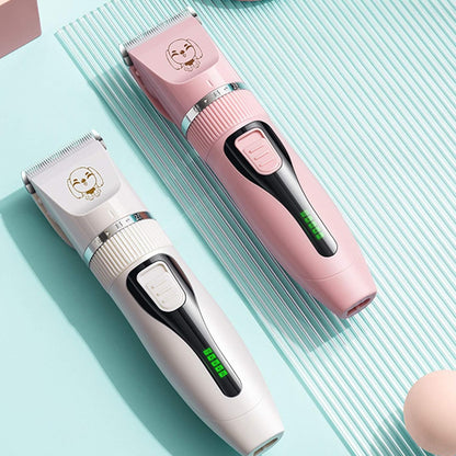 Electric Pet Grooming Clippers, Rechargeable Low Noise Cordless Pet Clippers, Quiet Dog Shave Clippers for Dogs Cats Pets Hair Trimmer Set with 4 Guide Combs and Cleaning Brush Nail Kits