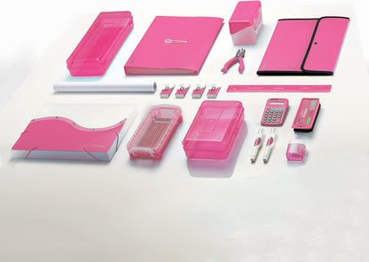 1.5 Inch Binder (6 Pack - Pink) 3 Ring Binder 1.5 inch with Clear View Cover and 2 Inside Pocket - for Letter Size 8.5 x 11'' Paper, Ideal for School Supplies, Office, and Home
