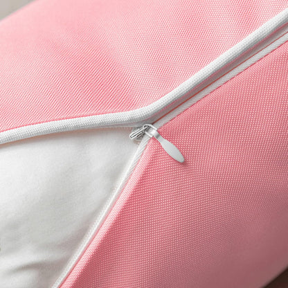 Pack of 2 Outdoor Waterproof Solid Throw Decorative Pillow Cover Decorative Square Outdoor Pillows Cushion Case Patio Pillows for Couch Tent, Pink 12x20 inches 30x50 cm
