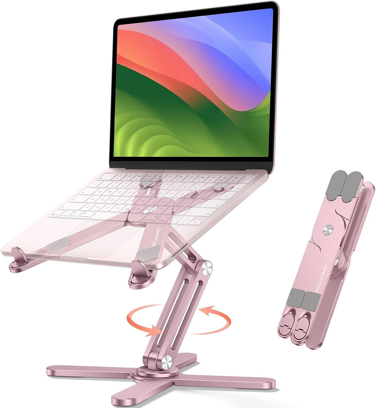 LA10 360° Rotating Laptop Stand Riser Foldable for Desk, Pink