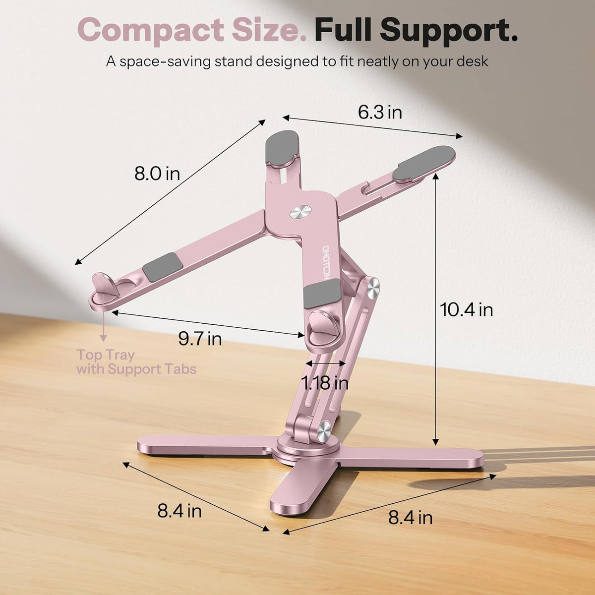 LA10 360° Rotating Laptop Stand Riser Foldable for Desk, Pink