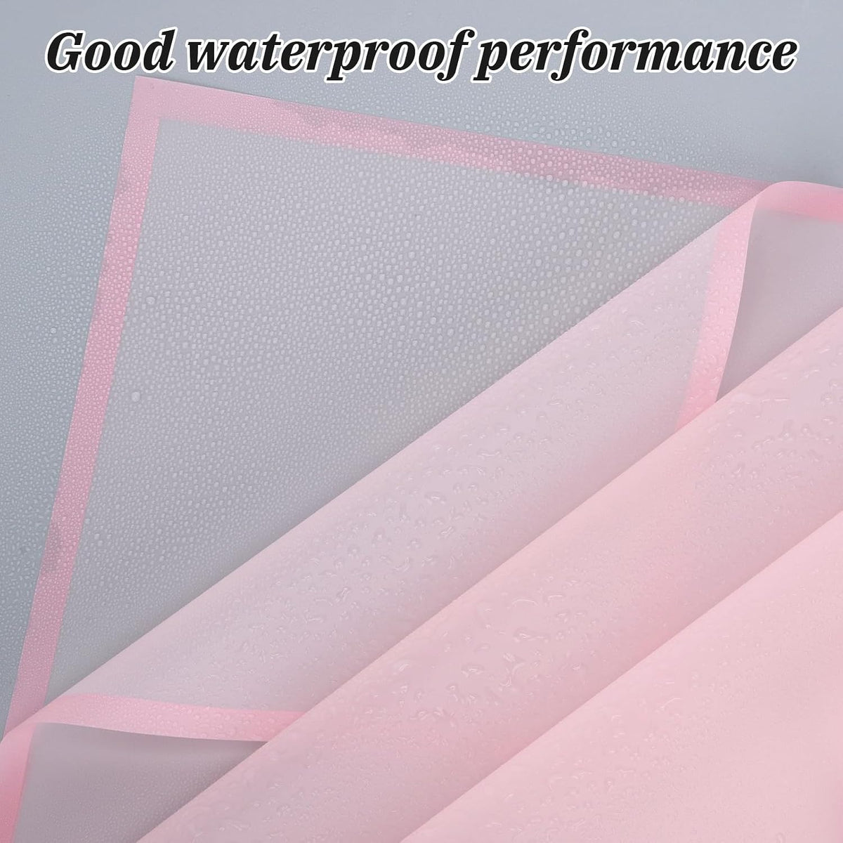 Flower Wrapping Paper, 20 Sheets, Waterproof, Floral Bouquet Design, for Wedding, Birthday Gift, DIY Florist Supplies (Translucent white) (Pink colour, 20 Sheets)