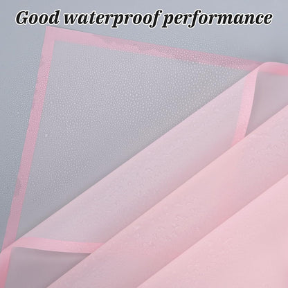 Flower Wrapping Paper, 20 Sheets, Waterproof, Floral Bouquet Design, for Wedding, Birthday Gift, DIY Florist Supplies (Translucent white) (Pink colour, 20 Sheets)