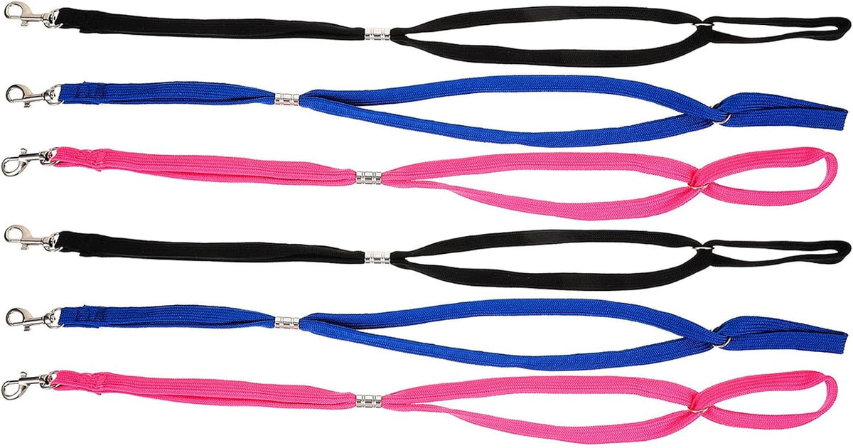 6Pcs Adjustable Pet Grooming Loops Nylon Ropes Dog Bathing Noose Slip for Grooming Table Pet Dog Bathing Helper in Blue, Black, and Pink