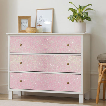 15.7"x78.7" Iridescent Pastel Pink Glitter Wallpaper Peel and Stick for Girls Bedroom Nursery Removable Sparkly Shimmering Pink Contact Paper for Cabinets Drawers Crafts Glitter Vinyl Wrap