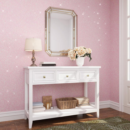 15.7"x78.7" Iridescent Pastel Pink Glitter Wallpaper Peel and Stick for Girls Bedroom Nursery Removable Sparkly Shimmering Pink Contact Paper for Cabinets Drawers Crafts Glitter Vinyl Wrap