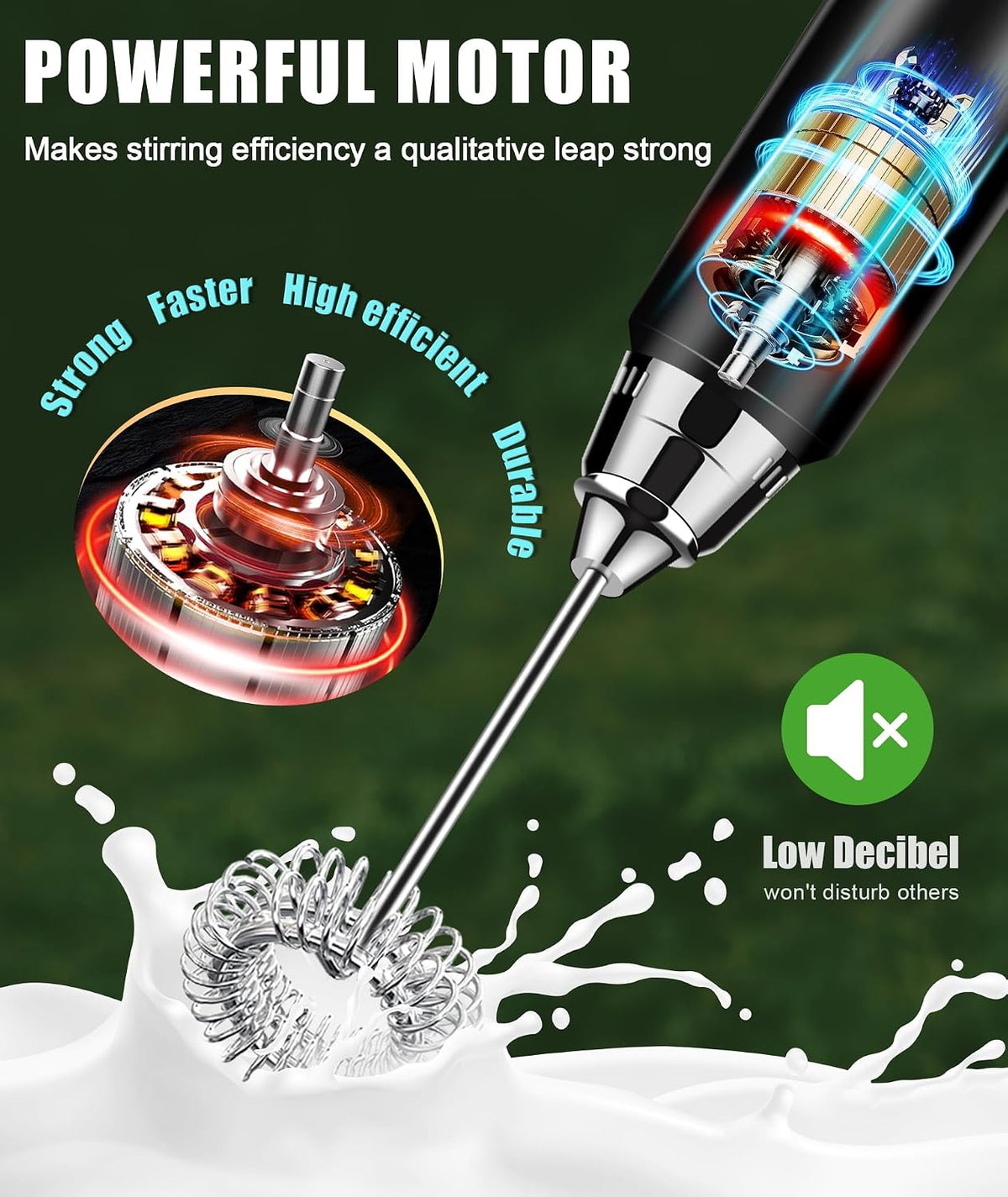 Handheld Milk Frother Wand for Coffee, Rechargeable Electric Whisk with 3 Heads 3 Speeds Drink Mixer Coffee Frother For Latte, Cappuccino, Hot Chocolate, Egg, Pink with Bag