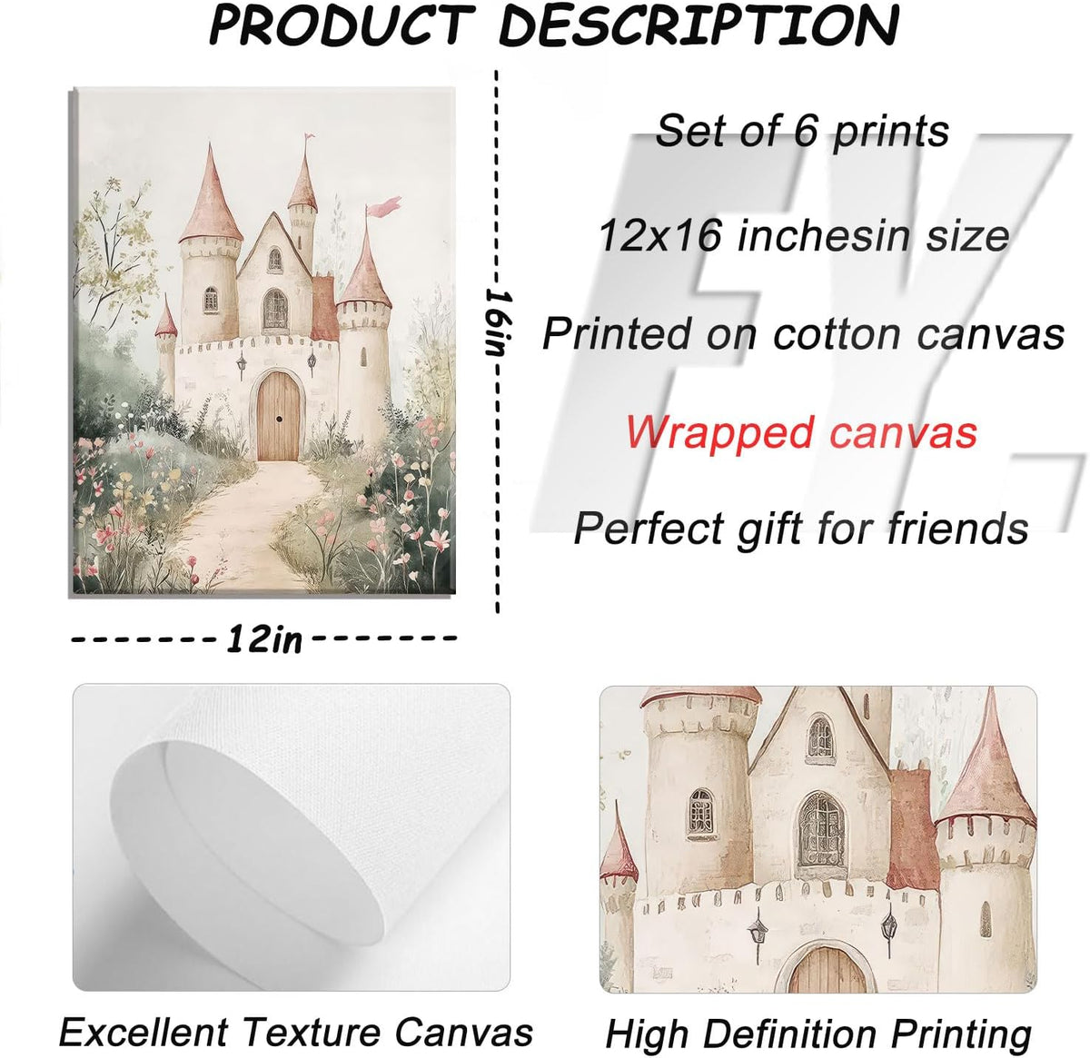Coquette Wall Art Pastel Pink Trendy Posters Wall Decor White Swan Butterfly Frog Painting Pictures Castle Elf Aesthetic Floral Canvas Prints for Nursery Teen Girls Bedroom College Dorm Framed