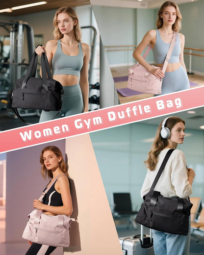 Small Gym Bag with Yoga Mat Holder, Wet Pocket and a Separate Pouch