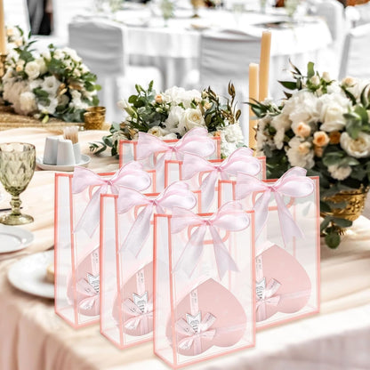 12 Pcs Clear Gift Bags with Handles, 7.1"x10.2"x3.2" Party Favor Bags