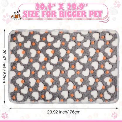 Chumia 18 Pcs Fleece Pet Blanket Soft Warm Sleep Mat Fluffy Cute Puppy Supplies Paw Bone Star Elephant Dot Heart Print Design Bed Blankets for Dog Cat Kitten Animals(30 x 20 Inch,Sweet)