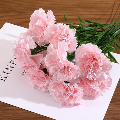 20 Inches Artificial Carnations Flower 16 Stem Carnations Bouquets Silk Fake Flowers for Home Wedding Table Centerpieces Home Party Decor (Pink)