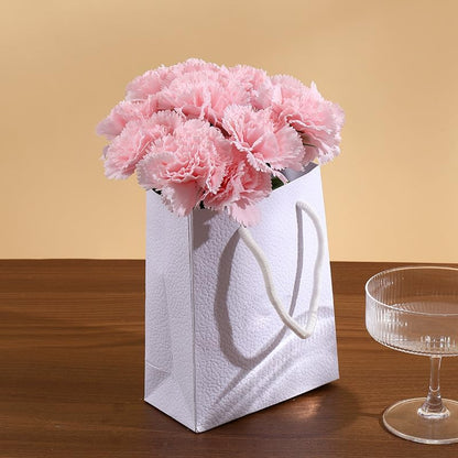 20 Inches Artificial Carnations Flower 16 Stem Carnations Bouquets Silk Fake Flowers for Home Wedding Table Centerpieces Home Party Decor (Pink)