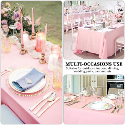 8 Pack Pink Tablecloth Rectangle 60 x 102 Inch for 6 Foot Tables