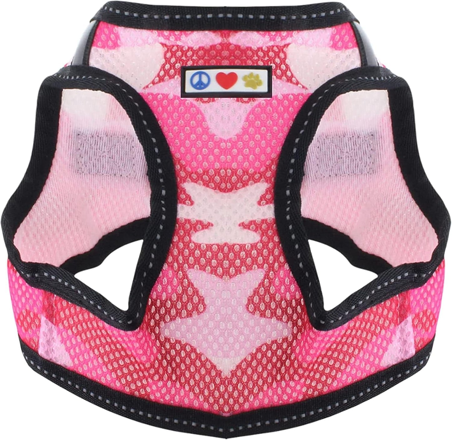 Dog Vest Harness Made with Breathable Air Mesh | All Weather Vest Harness for Extra Extra Small Puppies and Cats with Quick-Release Buckle - Extra Extra Small Pink Camo Mesh Dog Harness