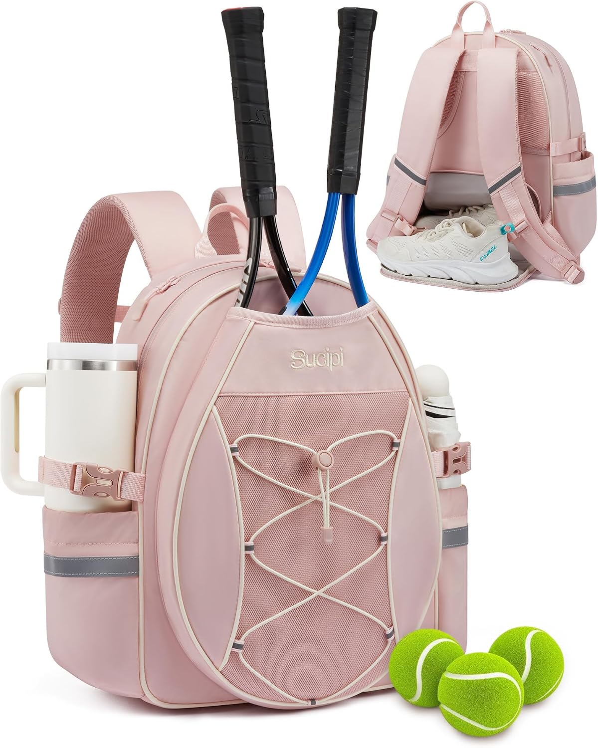 Tennis Bag, Quilted Tennis Bag for Women, Tennis Racket Backpack Bag