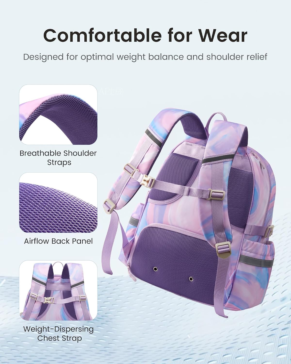 Tennis Bag, Quilted Tennis Bag for Women, Tennis Racket Backpack Bag