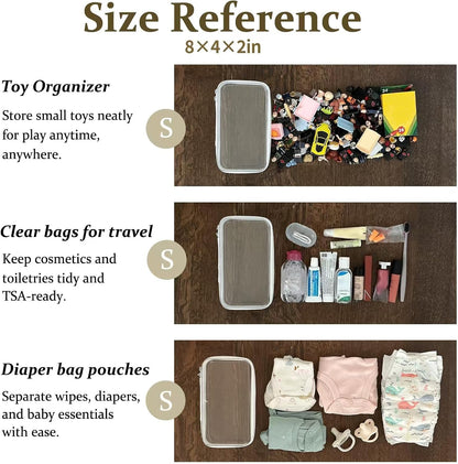 4 pcs Clear Zipper Pouches, Hard Shell Zipper Case, Makeup Organizer