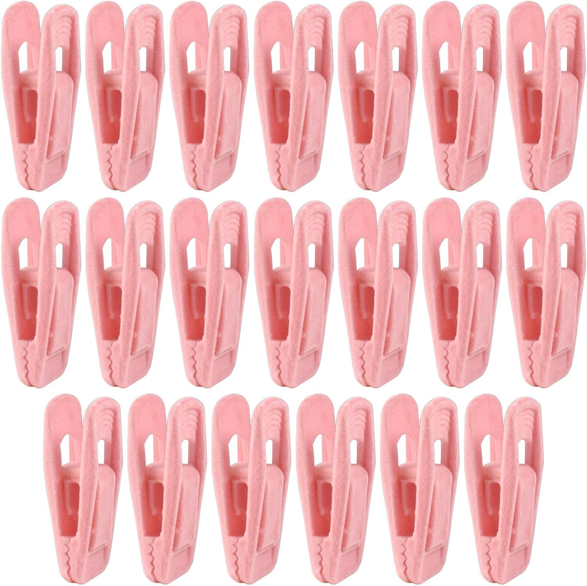 Litoexpe 20 Pcs Pink Velvet Hangers Clips