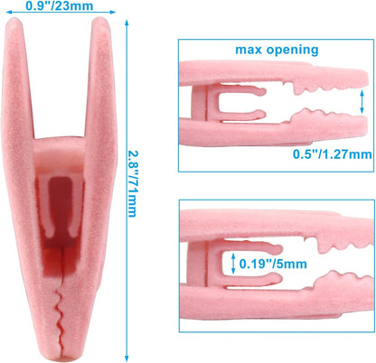 Litoexpe 20 Pcs Pink Velvet Hangers Clips