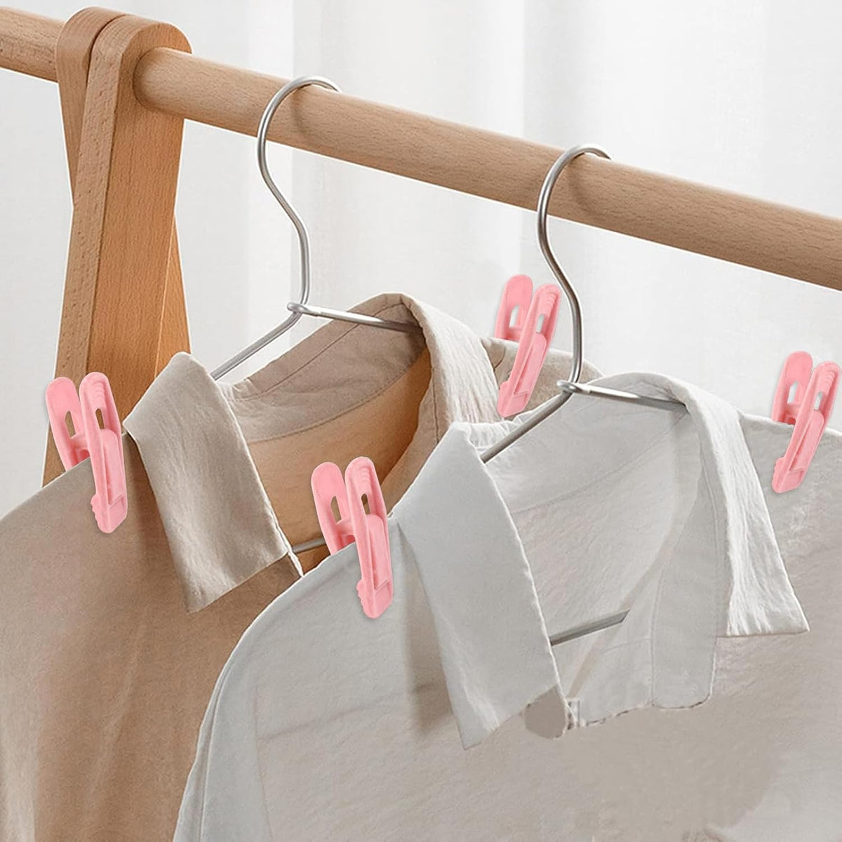 Litoexpe 20 Pcs Pink Velvet Hangers Clips