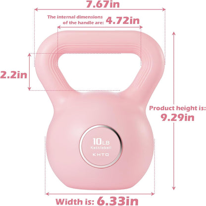KHTO Kettlebells Fitness Exercise-Pink Strength Training Kettlebell Sets,Dumbbell Weights for Home Gym Equipment