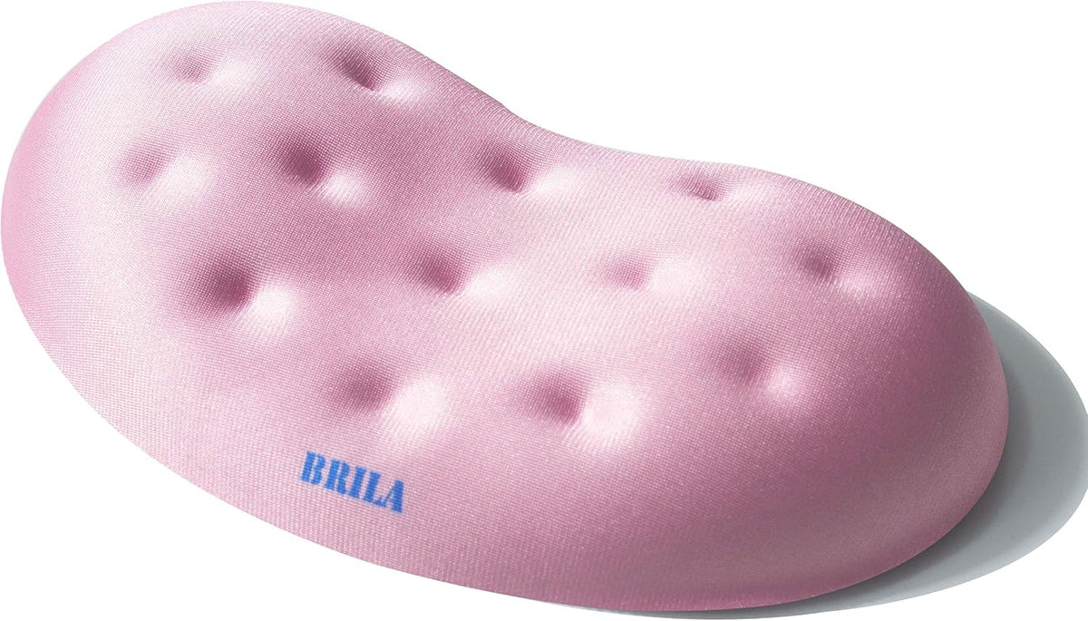 Ergonomic Memory Foam Mouse Wrist Rest Support Pad Cushion for Computer, Laptop, Office Work, PC Gaming - Massage Holes Design - Wrist Pain Relief (Pink Mouse Wrist Rest)