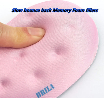 Ergonomic Memory Foam Mouse Wrist Rest Support Pad Cushion for Computer, Laptop, Office Work, PC Gaming - Massage Holes Design - Wrist Pain Relief (Pink Mouse Wrist Rest)