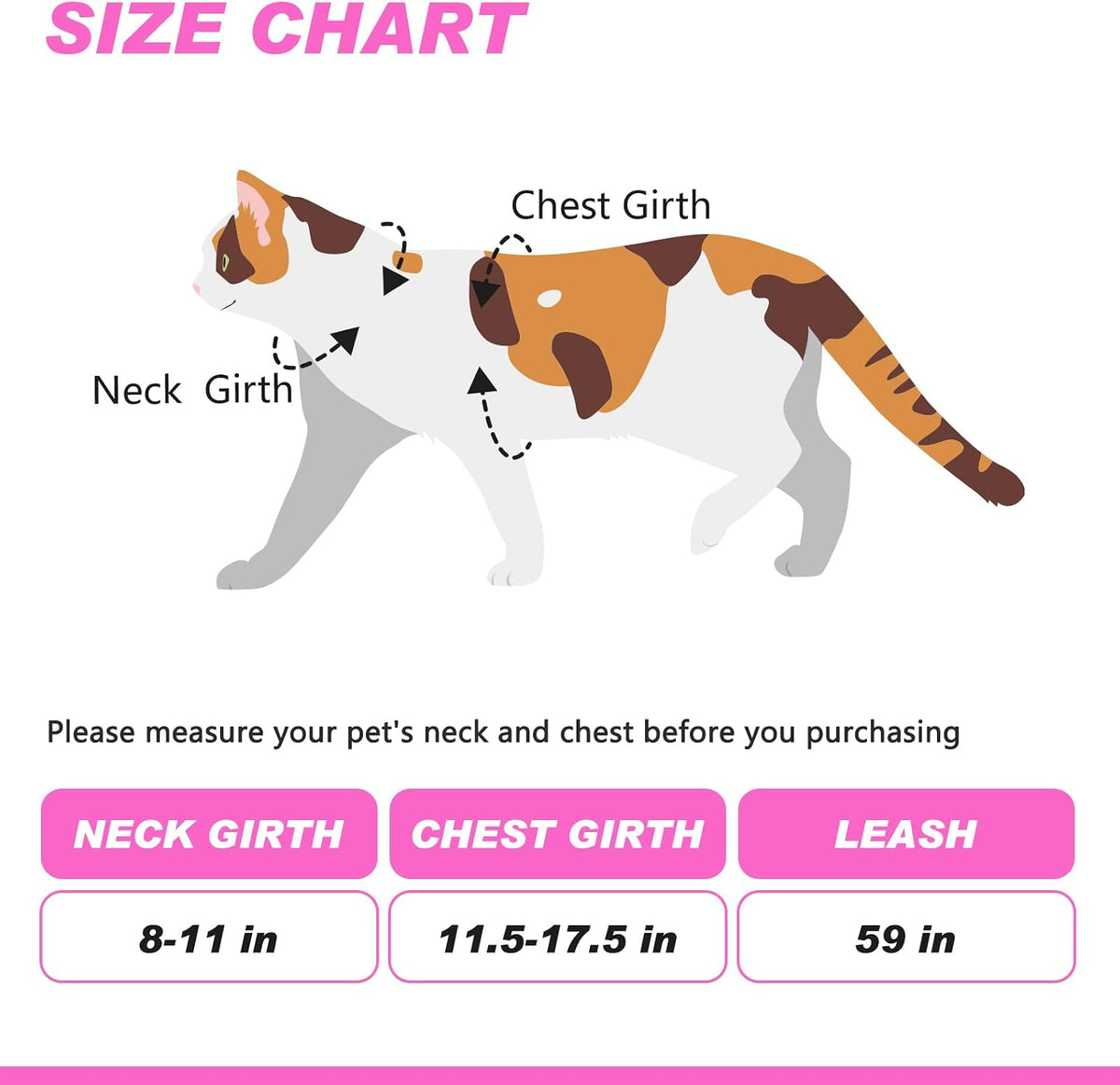 Cat Harness and Leash Set with Airtag Holder for Walking & Travelling, Escape Proof Cat Harness for Small Medium Large Kitten, Adjustable Lightweight Soft Cat Vests (Pink)