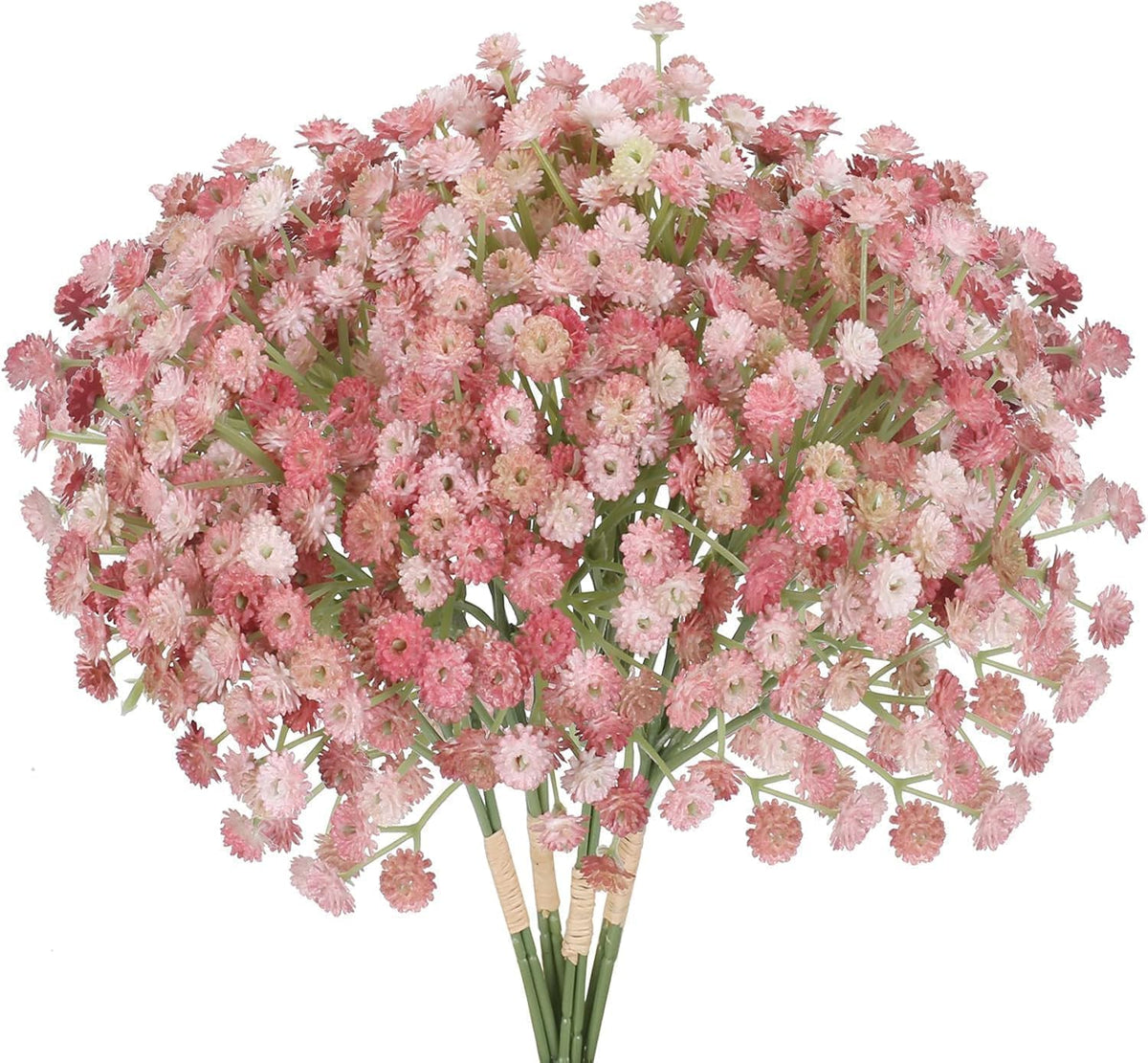 12 PCS Babys Breath Artificial Flowers Bulk Pink Real Touch Flowers